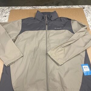 Columbia Glenaker Lake Rain Jacket - Gray and Tan